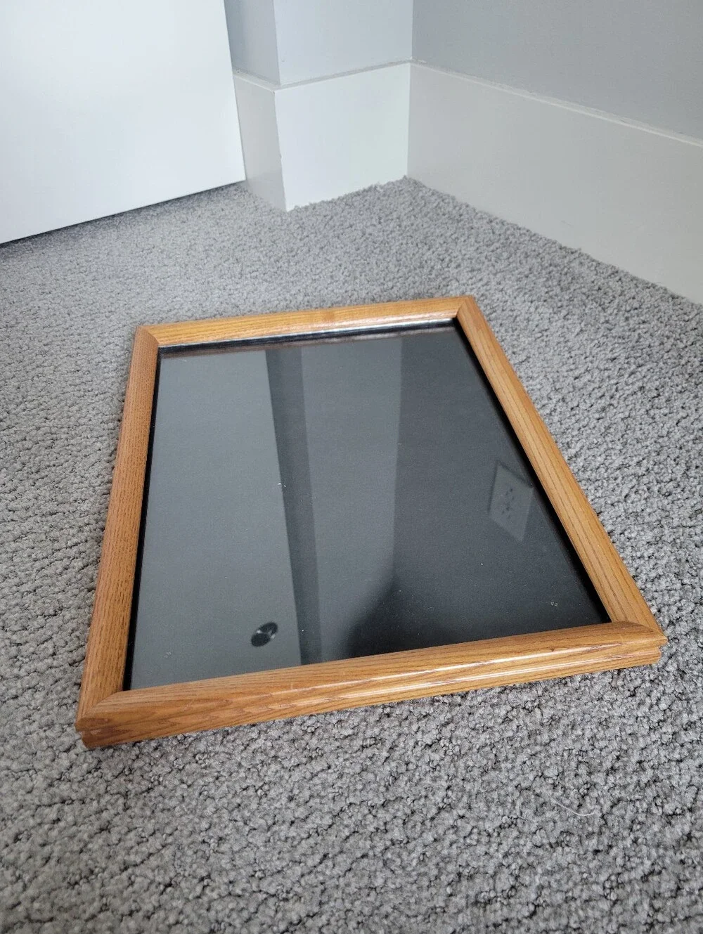 Vintage Oak Wood Picture Frame Easel & Wall Mount
